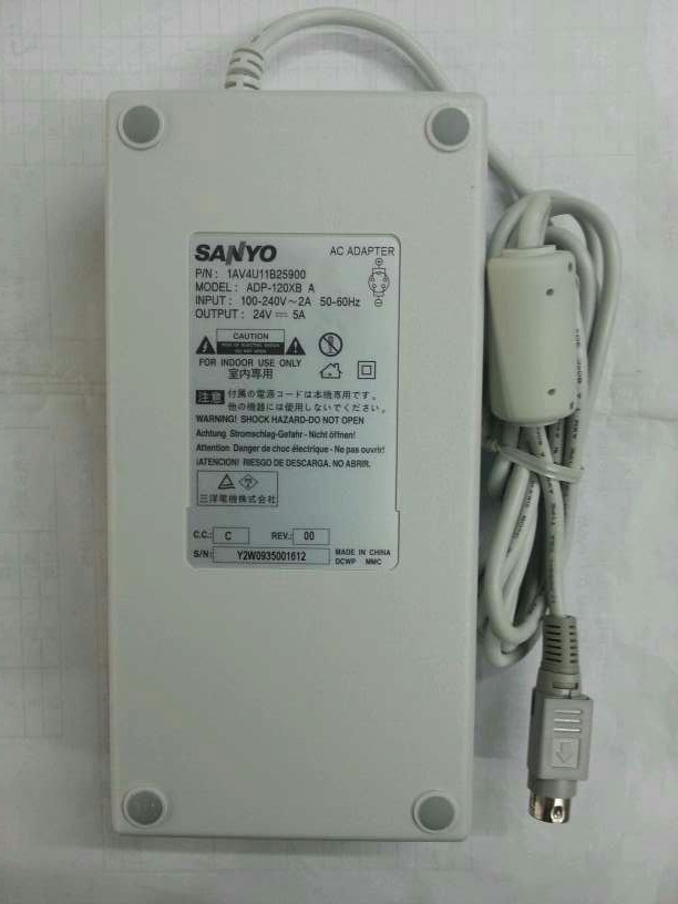 New SANYO ADP-120XB A 24V 5A 1AV4U11B25900 AC ADAPTER POWER SUPPLY 4pin